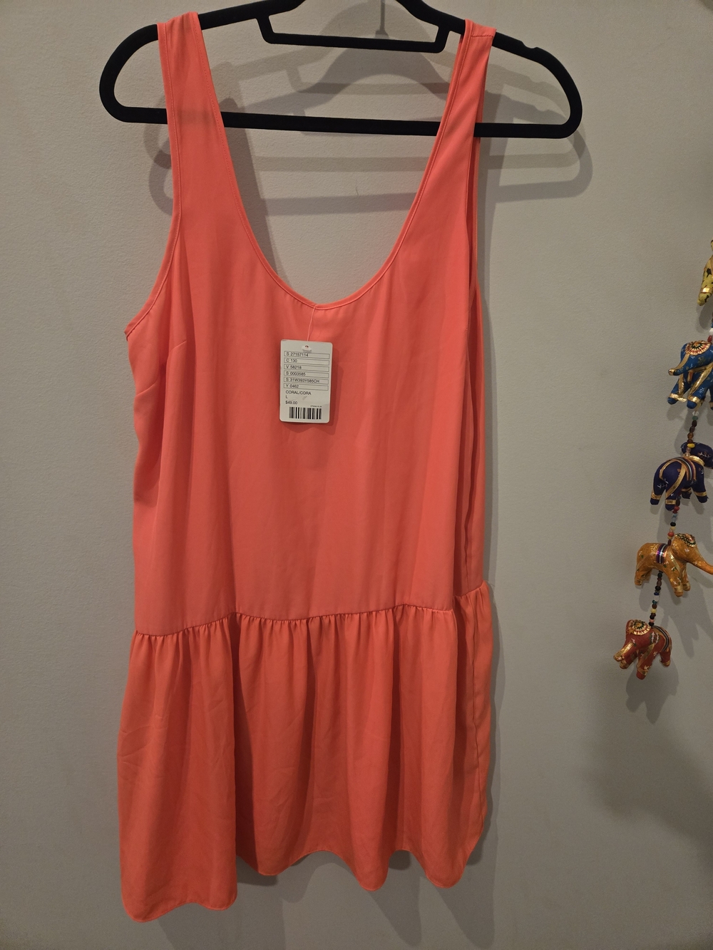 silence + noise Coral Sleeveless Scoop Neck Dress
